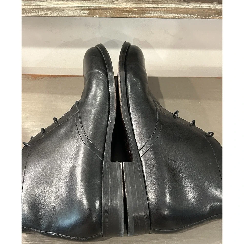 Cole Haan Chukka Boots Men 10.5M Black Leather American Classics Water Resistant